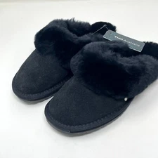 NEW Emu Australia Jolie Sheepskin Slippers 5 Black Sparkle Slides Comfy Cozy