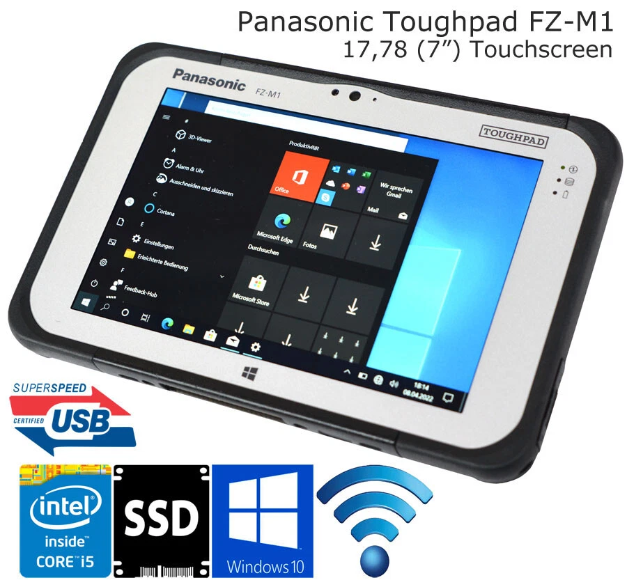 PANASONIC TOUGHPAD FZ-M1 INTEL i5-4302Y CPU 4GB 256GB SSD LTE-4G & GPS SCANNER - Bild 2 von 4