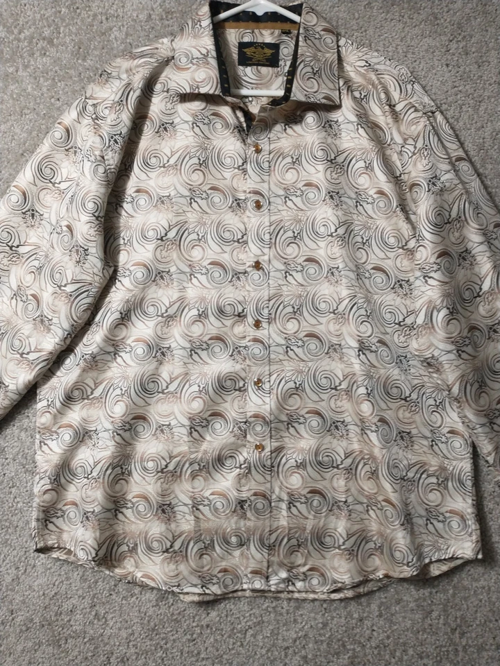Camisa Vaquera El General Para Hombres 3XL XXXL Beige Ropa Occidental Manga Larga Adulto Foto 2 de 4