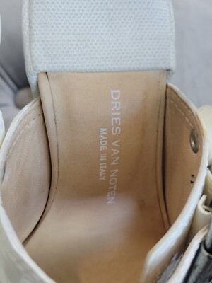 DRIES VAN NOTEN $650 Buckle Peep Toe Slingback Sandal White