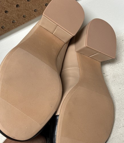 Torrid Round Toe Ankle Strap Block Heel Tan & Black Faux Leather Size 10.5 WW - Picture 9 of 10