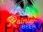 Rainier Beer Jokul Tree Mountain Acrylic Neon Lamp Sign Light 20"x16" Bar Decor