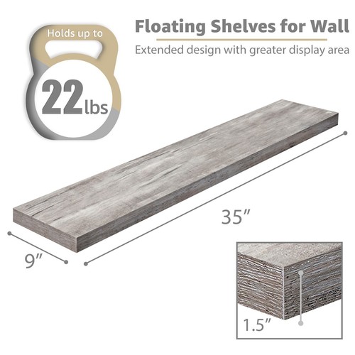 Sorbus Floating Shelves for Wall, 2 Pack (35 Inch) Long Wall-Mounted Shelves - Picture 39 of 64
