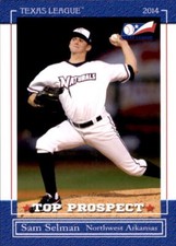 2014 Texas League Top Prospects #22 Sam Selman Austin Texas TX Baseball Card