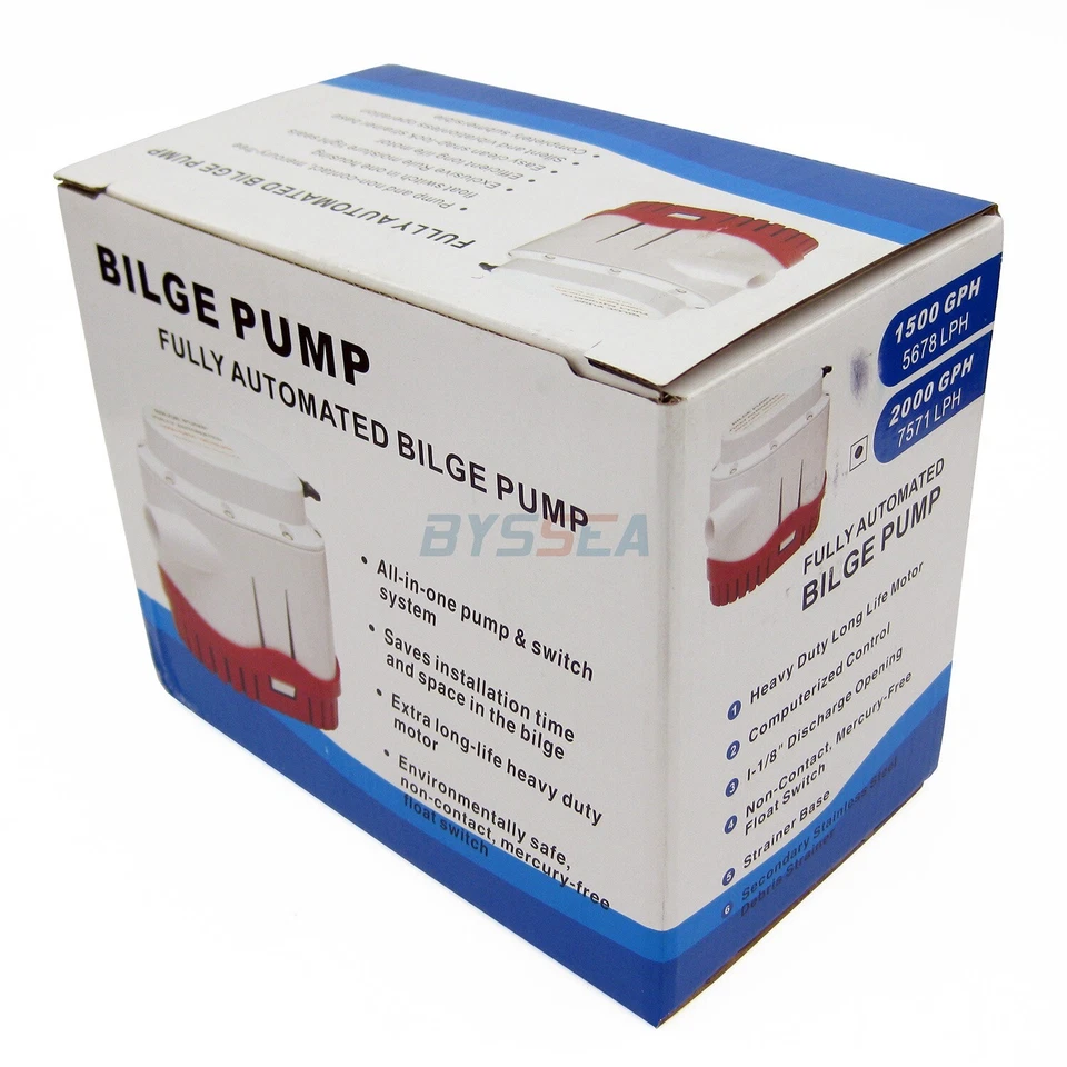 Pompa di sentina automatica barca pompa acqua marina 12 V 2000 GPH - Immagine 4 di 4