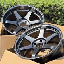 Set Of 4 Volk Racing Te37sl 19x9.5 22 19x10.5 35 5x112 Dark Gunmetal A90