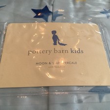 Pottery Barn Kids Moon Stars Percale Crib Bedskirt 100 Cotton 200TC Blue