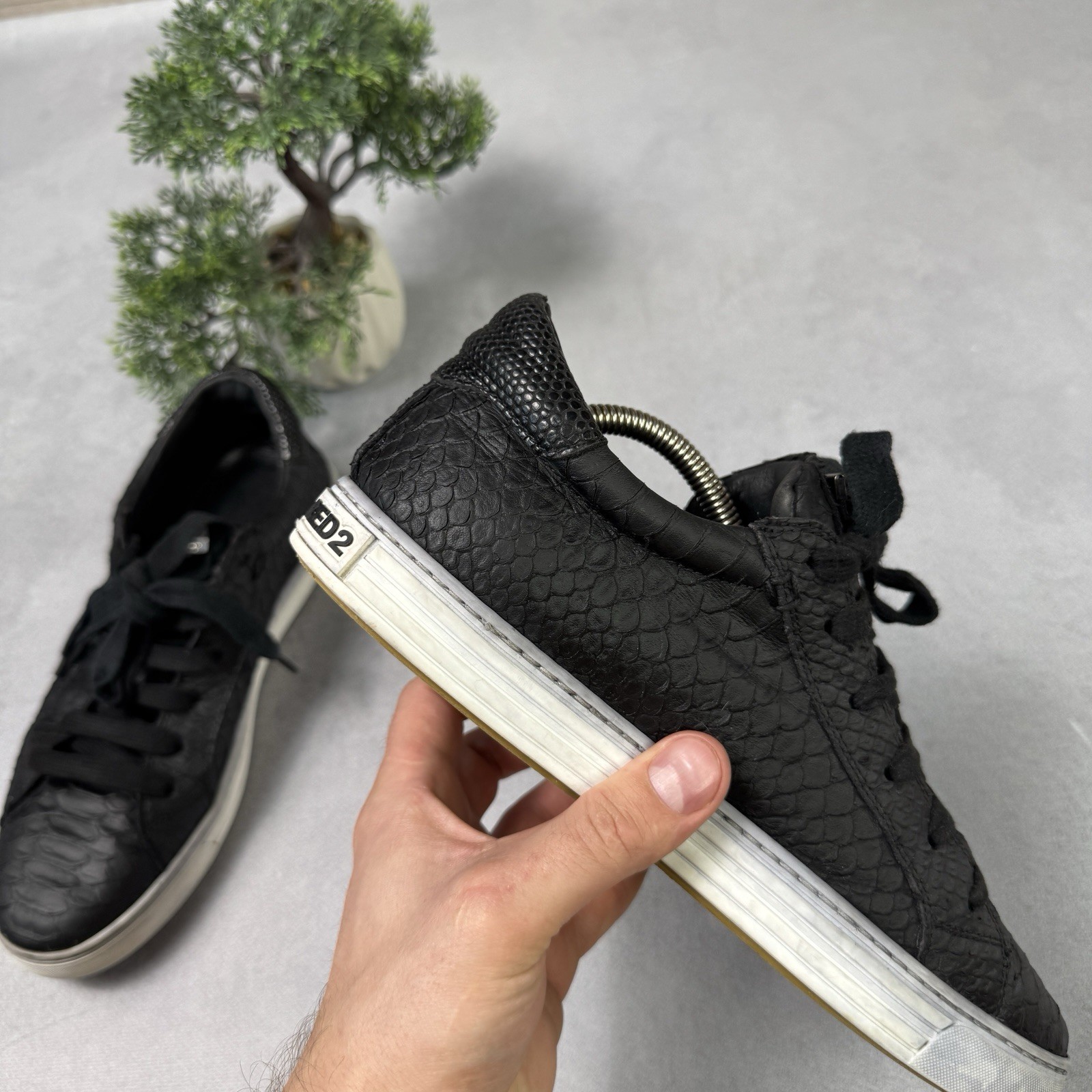 DSQUARED2 Python Textured Sneakers Black Tennis S… - image 16