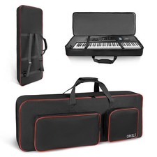 61Key Keyboard Case 10mm Padded Electric Piano Gig Bag 2 Accessories Pocket