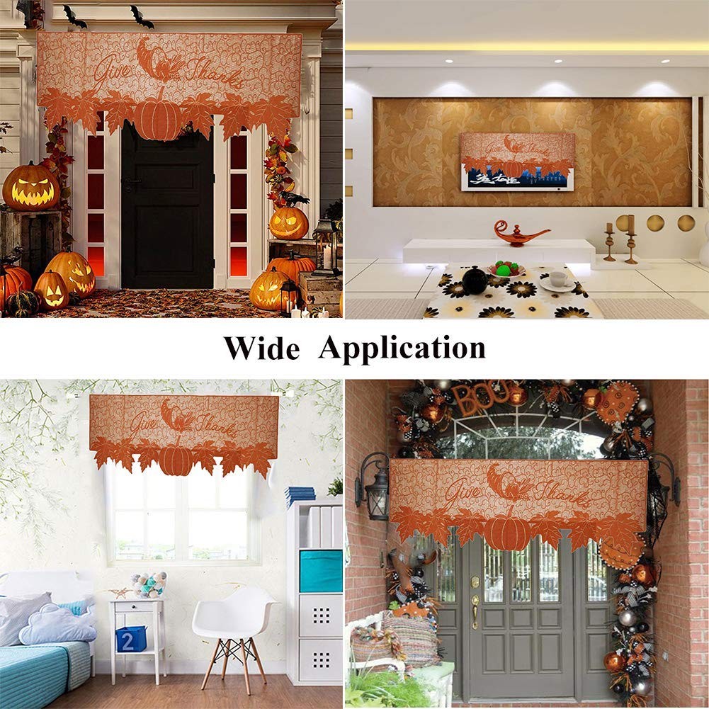 Thanks giving Mantle Scarf for Fireplace Decorations - Lace Mantel Cover Runner