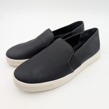 Vince Brenden-B Slip-On Leather Platform Sneakers Shoes Black Size US8.5M EU38.5