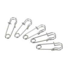 2Pcs Safety Pins 1.06 Inch Large Metal Sewing Pins Silver Tone