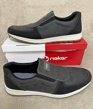 Rieker Herren Sneaker Low Top Slip-On Grau/Schwarz EU 46 rutschhemmend
