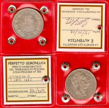 ITALY 2 Lire 1882 Coat of Arms KM# 23 - Kingdom Umberto I ( 1878 - 1900 ) SILVER