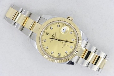 Rolex Datejust 41 126333 Champagne Diamond Dial Two-Tone Oyster Band 41mm