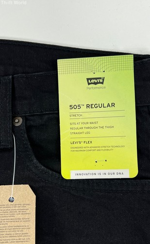 NWT Levi's 505 Regular 32 X 30 Black Jeans Men's Denim - Picture 4 of 11