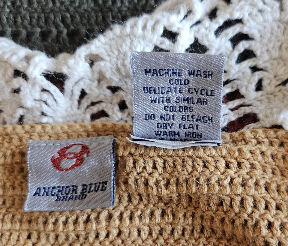 Camiseta sin mangas Anchor Blue vintage de ganchillo Y2K marrón verde para mujer talla grande Foto 4 de 4