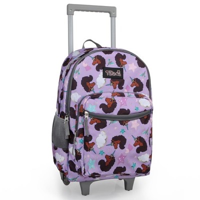 Tilami Rolling Backpack for Kids 18 Inch Double Handle Wheeled Bookbag for Bo...