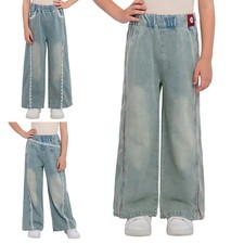 Kids Girls Bell-Bottoms Vacation Jeans Casual Pants Holiday Trousers Party Park