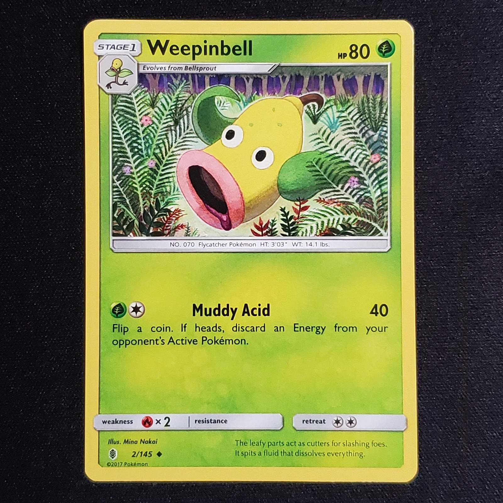 Weepinbell 2/145 Uncommon Guardians Rising Pokemon Lightly Played