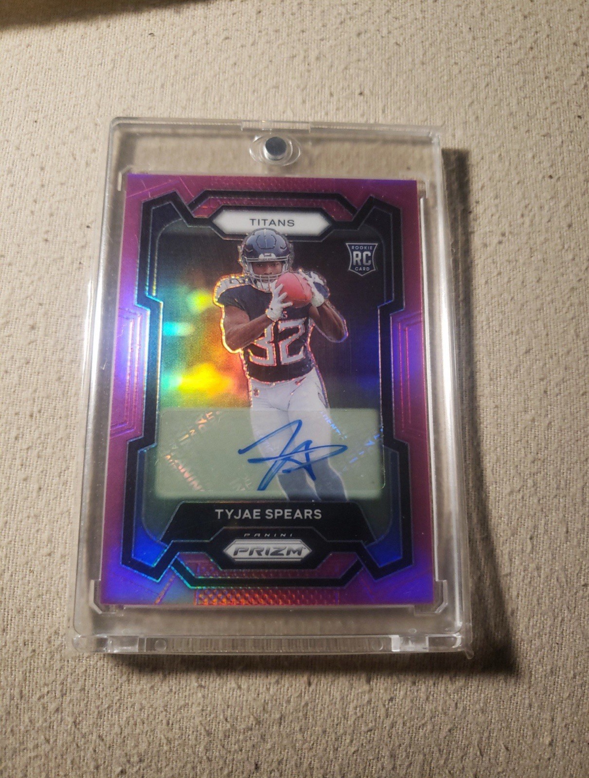 2023 Panini Prizm - Rookies Pink Prizm Autographs #396 Tyjae Spears (RC)