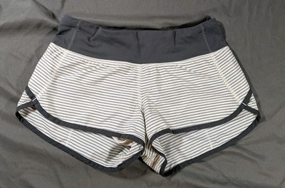 RARE Lululemon Speed Shorts Reflective Hyper Stripe Angel Wing Soot Light Size 4
