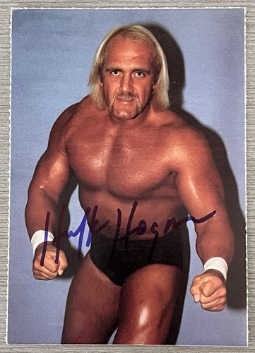 1985 Weiser Wrestling Hulk Hogan Signed Autographed Post Card AWA WWE WWF HOF