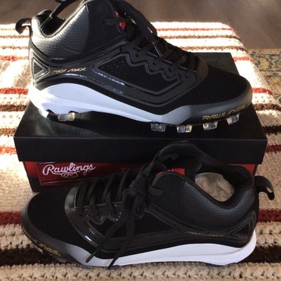 Rawlings Men's  CURVE Mid Top Football Cleats Size 9 Black New