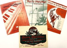 Vintage Lot of Four Simplified/Beginner Christmas Songs sheet music 1944 - 1968