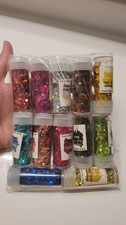 Holographic Chunky Glitter, Set of 12 Colors Craft Glitter Sparkle Sequins, Cosm