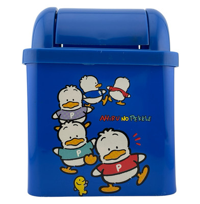 Vintage 1994 Sanrio Pekkle Flip Top Tin Desktop Trash Bin Mini Garbage Can Ahiru