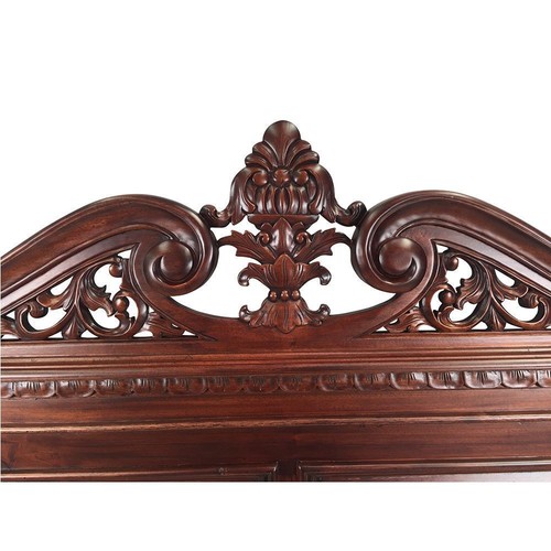 Solid Mahogany Wood Chippendale Bed Head Queen size Antique style - Picture 3 of 11