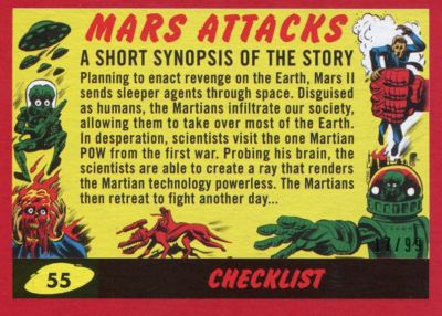 99 Base Card #1 Mars Destroyed Mars Attacks The Revenge Red