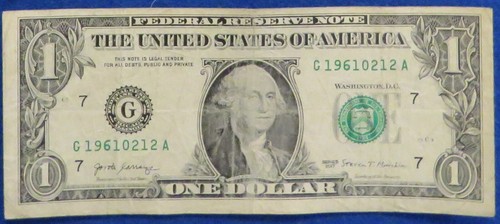 $1 One Dollar Bill Fancy Serial Number - Feb. 12th 1961 - Birthday Note