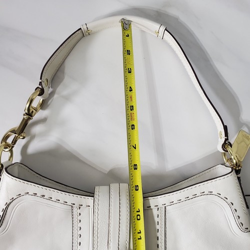 Vintage Coach Hamptons Hobo Shoulder Bag Purse Handbag White Leather - Picture 21 of 21
