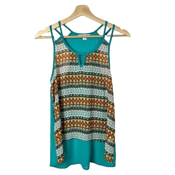 Camisetas sin mangas geométrico Papaya para Mujeres