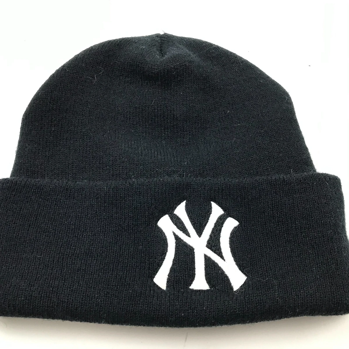 New York Yankees Beanie Hat Cap Black Embroidered MLB Baseball Logo Athletic 90s
