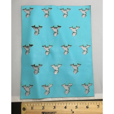 Sale #1 7''x9'' DRAGONS - Aqua Laser Cut Supple Lambskin Leather Hide Piece