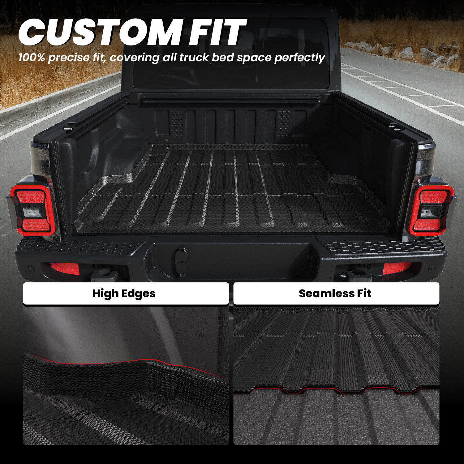 LASFIT 5FT Truck Bed Mat for Jeep Gladiator 2020-2026 Bed Mat Liner All Weather
