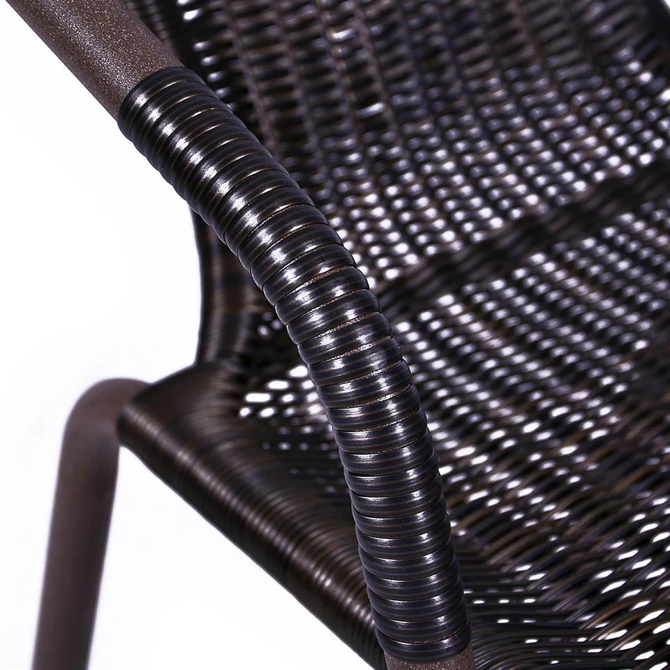 3er SET Bistroset Sitzgruppe Gartengarnitur Rattan Gartenmöbel Terrassenmöbel - Bild 3 von 4