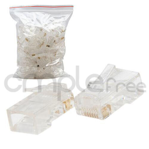 1000 pz RJ45 8P8C CAT6 spina modulare Ethernet connettore di rete placcato oro NUOVO - Foto 1 di 4