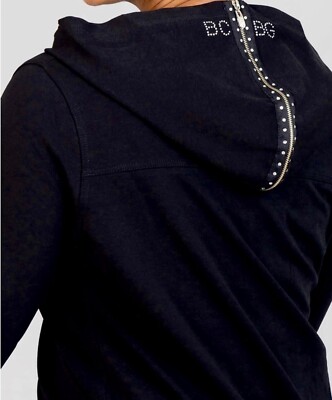 BCBG MaxAzria VTG Y2K black split Hood silver embellished