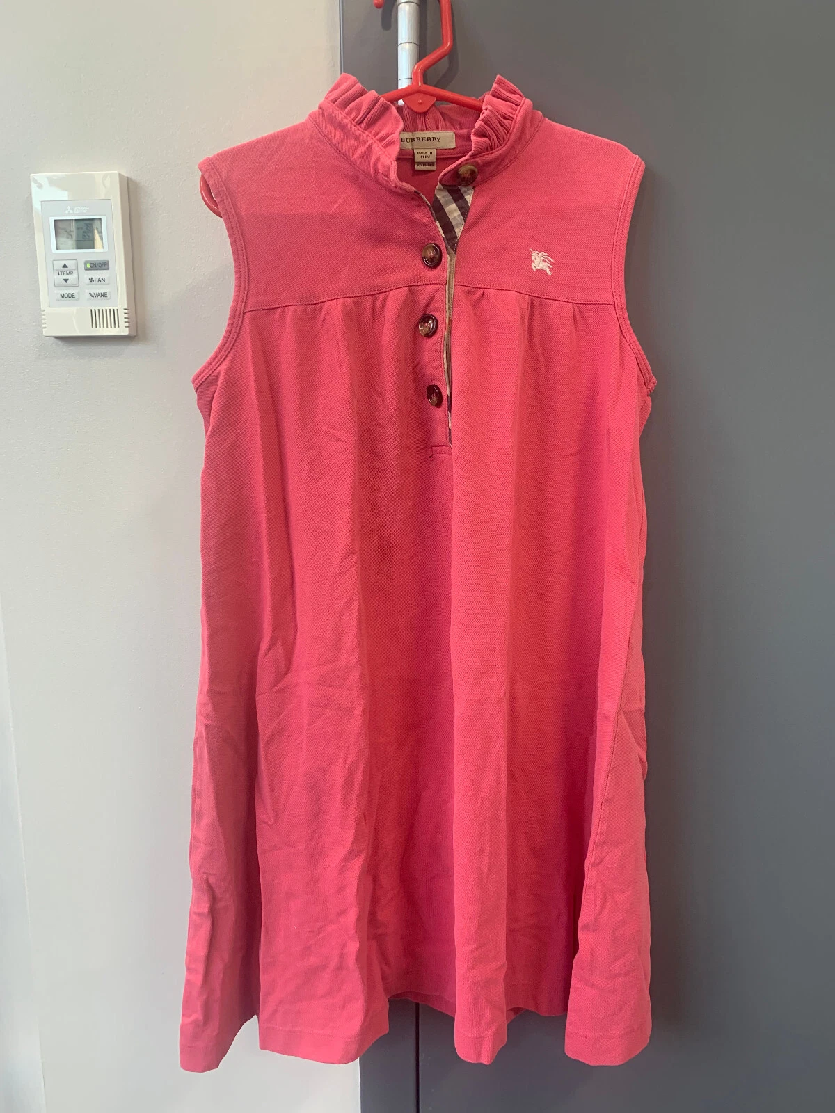 "Abito polo rosa Burberry Kids ""pre posseduto"" taglia 10 ottime condizioni (leggi la descrizione)"