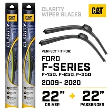 CAT Clarity Windshield Wiper Blades Set of 22" Exact Fit 2009-2020 Ford F Series