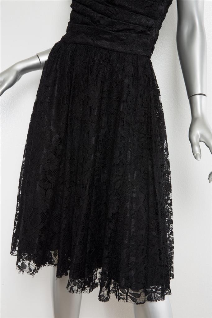 DOLCE & GABBANA★素敵！Black Lace Ruched Strapless Dress DOLCE & GABBANA Womens Black Lace Ruched Strapless Cocktail