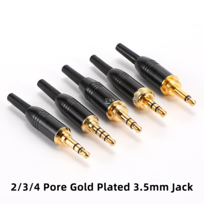 1pcs Jack TS TRS connector with Lock 3.5mm Headphone Welding Audio Cable Plug
