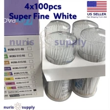 4x100pcs Super Fine Dental Microbrush Applicators Tips White Sealed High Quality