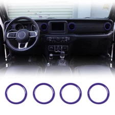 Dashboard Air Conditioning Vent Trim Ring For Jeep Wrangler JL JT 2018-23 Purple