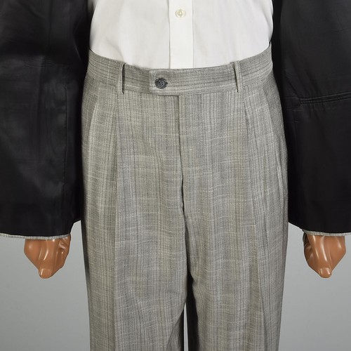 Large 1980s Mens Two Piece Suit Silver Grey Laurence Stevens Eric-Salm - Picture 7 of 10