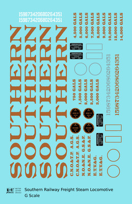 K4 G 1 29 Decals Southern Railway Freight Steam Locomotive Gold Ebay